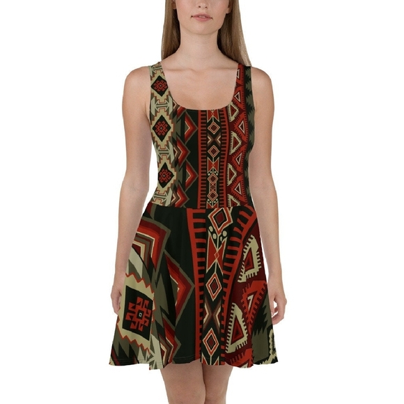 Teton Indigenous Print Sleeveless Dress - Medium - Picture 1 of 1